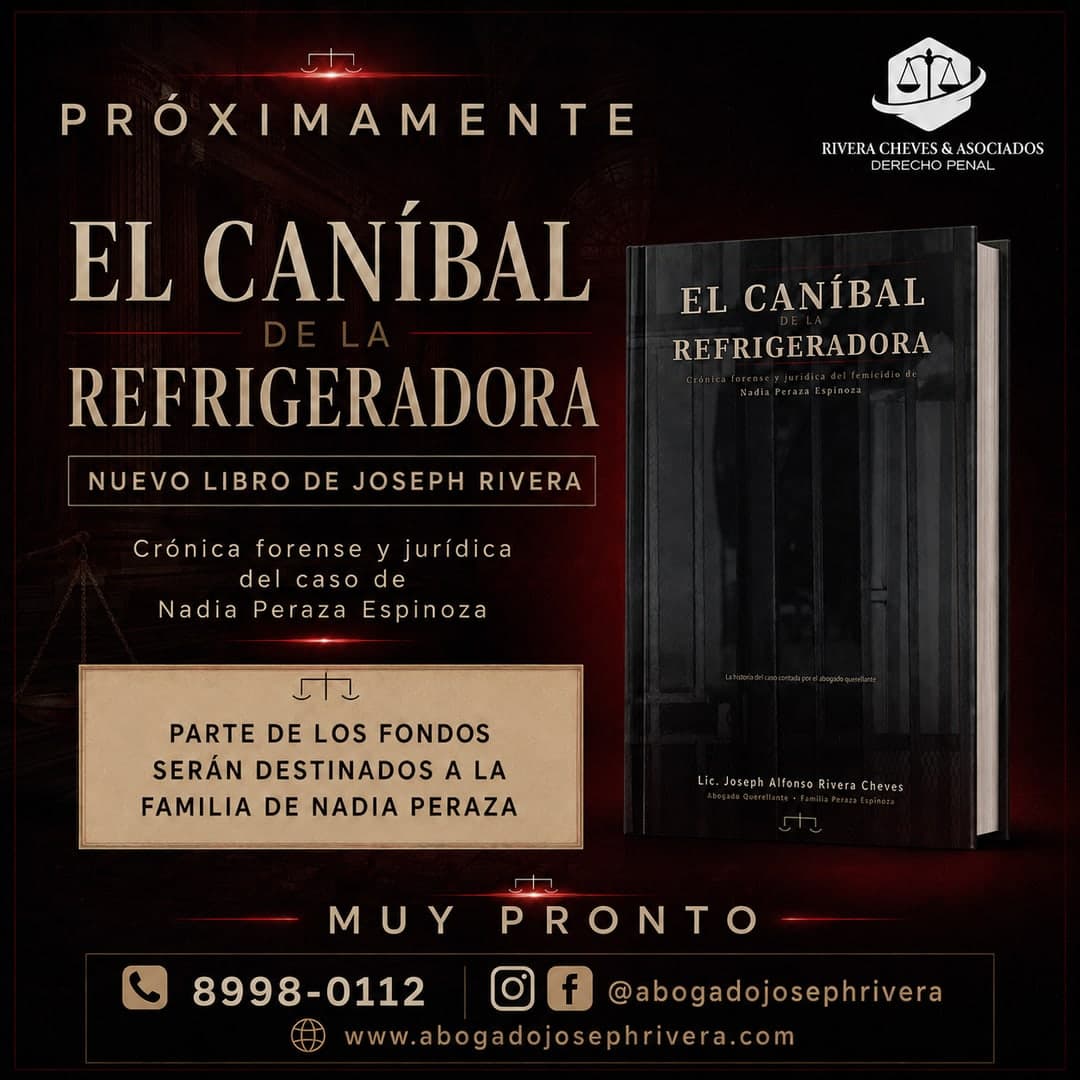 Pieza promocional del libro El Caníbal de la Refrigeradora — próximamente, nuevo libro de Joseph Rivera sobre el caso de Nadia Peraza Espinoza